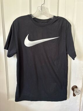 Nike Black Short-Sleeve Tee with White Swoosh